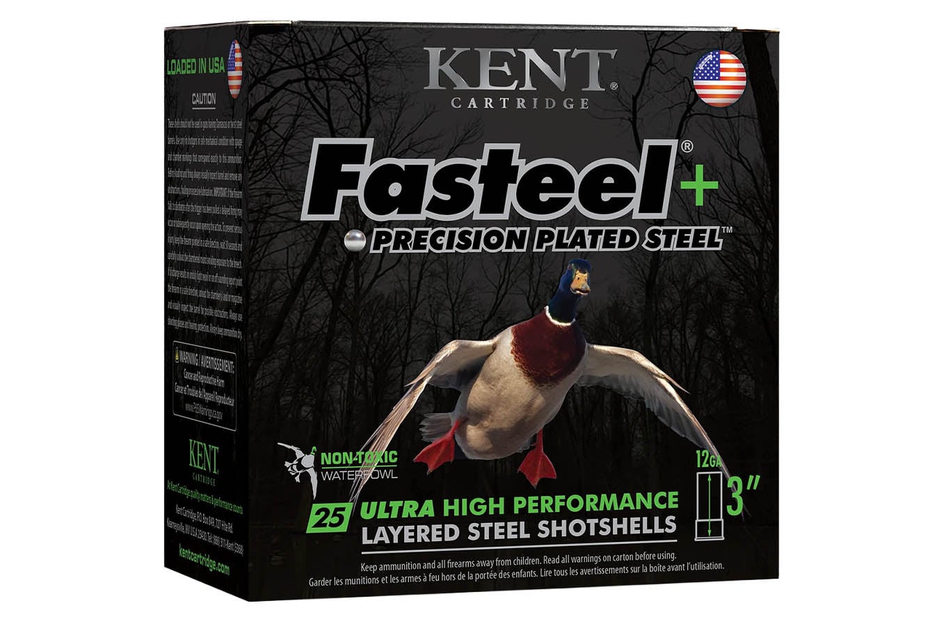 KENT CARTRIDGE 12-Gauge 3 Inch 1 1/4oz 2x4 Shot Fasteel 2.0 25/Box